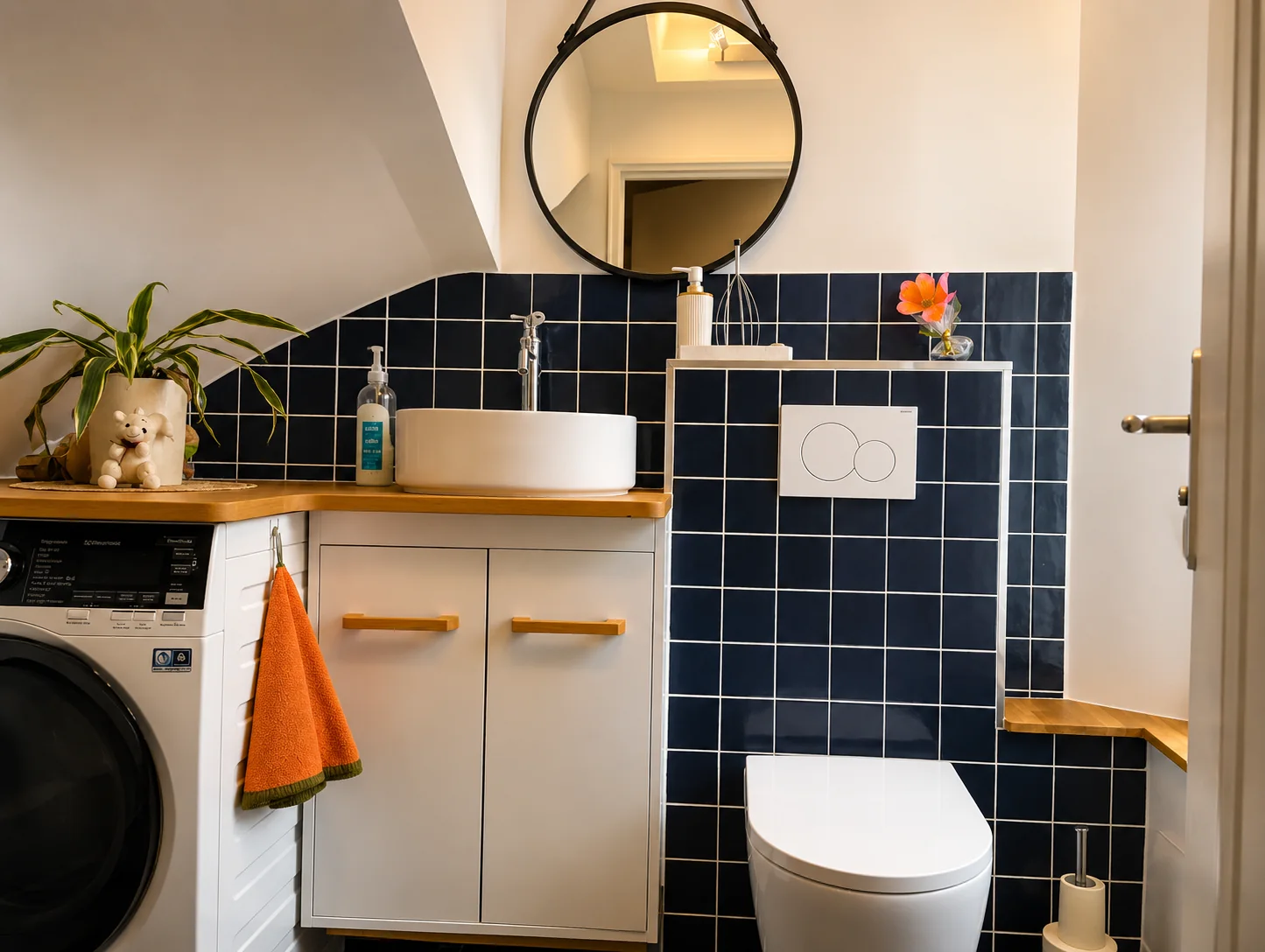 Buanderie intégrée avec WC
